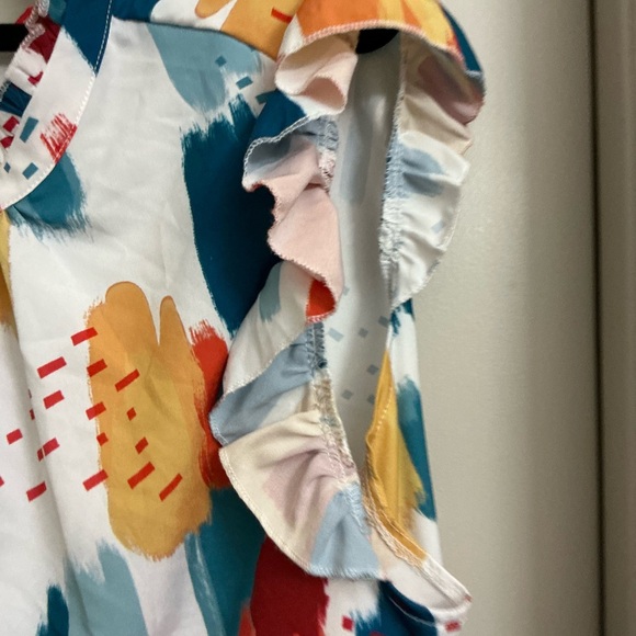 Colorful' Ruffle Sleeve Top - Picture 3 of 4